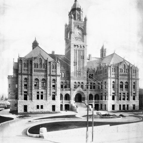 Los Angeles County Court House (Curlett, Eisen & Cuthbertson, c. 1900). 
Image: Courtesy USC Digital Library, California Historical Society Collection